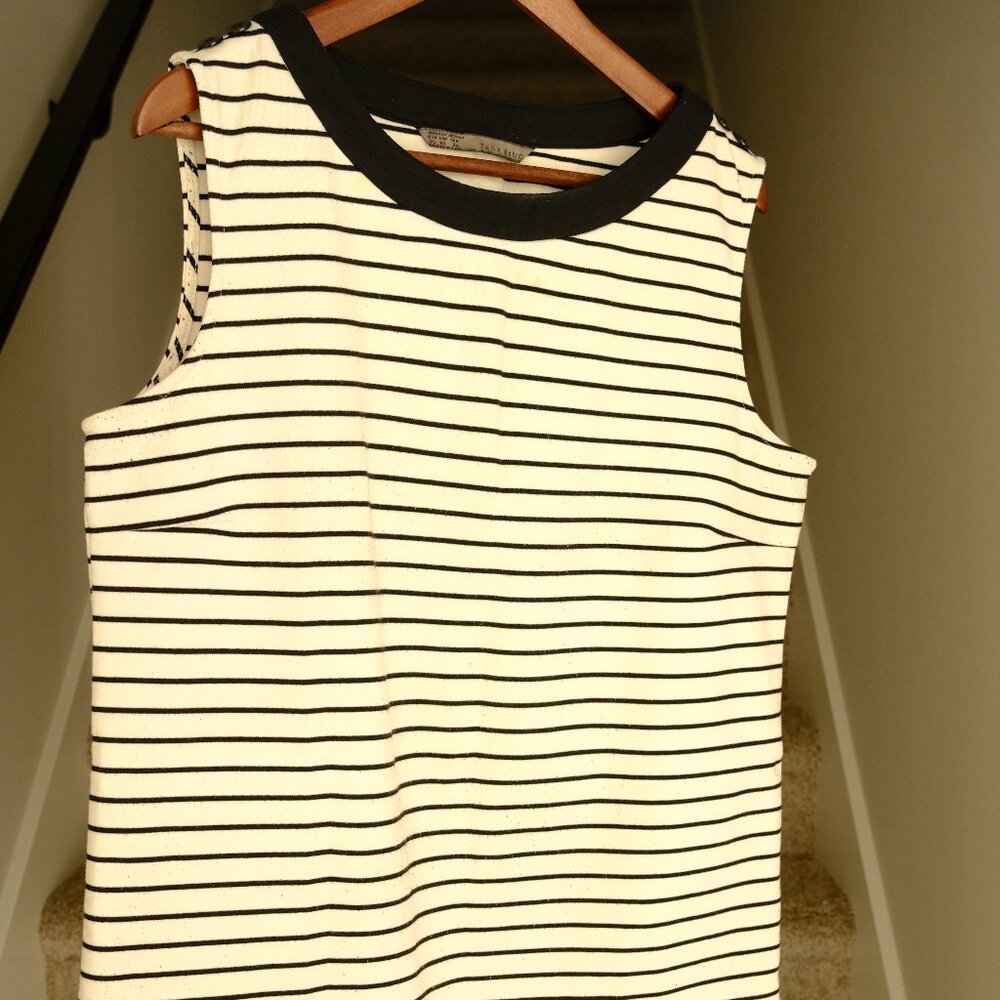 Zara Basic Womens Black/White Tank Top Skort